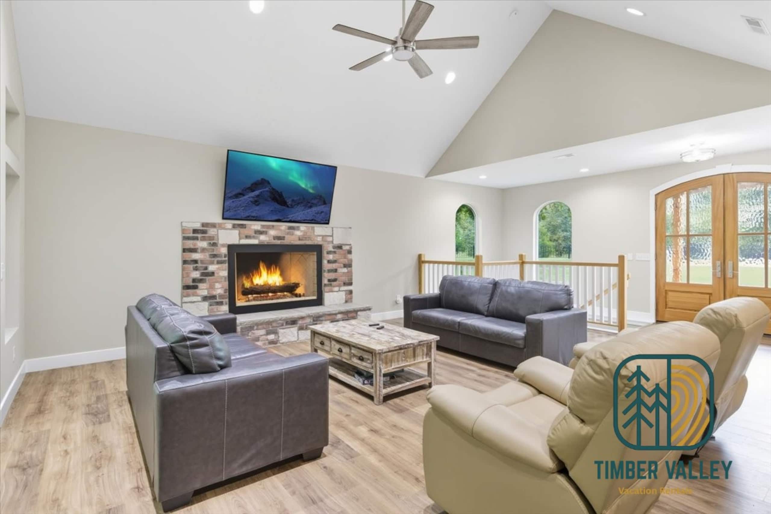 Living room at the Russell Township house
